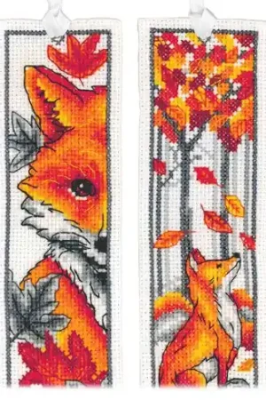 Reso Gratuito Kit segnalibro da ricamo - Volpi - Vervaco