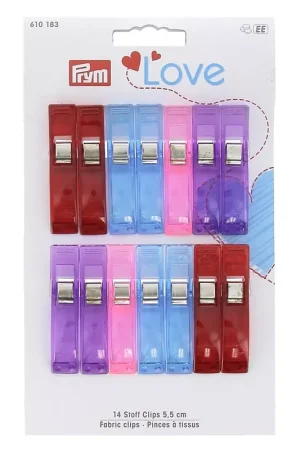Spedizione Gratuita 14 pinces à tissus 5.5 cm - Prym Love - Multicolore