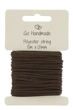 Super Prezzo Corde en polyester 1.5 mm pour attache sucette/tétine - Marron foncé x10 m