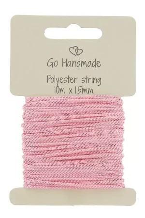 Scelto Dai Clienti Corde en polyester 1.5 mm pour attache sucette/tétine - Rose x10 m