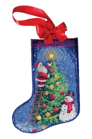 Kit calza di Natale da ricamare - Dare inizio ai festeggiamenti - Abris Art Novità