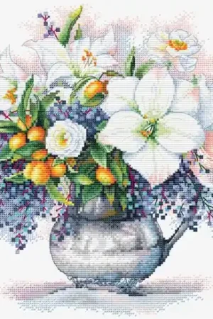 kit ricamo a punto croce - Studio floreale - Andriana Offerta Limitata