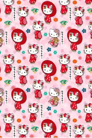 Tessuto in cotone - Hello Kitty - Rosa Saldi