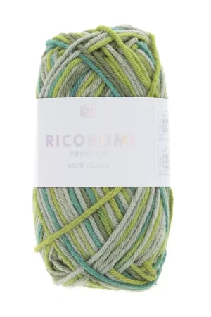 Consegna Rapida Coton Ricorumi Print par Rico Design pour Amigurumi - Vert Mix 005 x25g