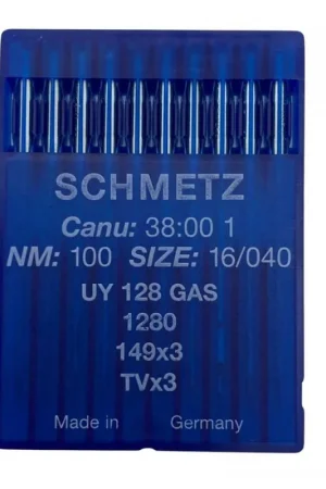 Promo Stagionale 10 Aghi Schmetz Canu:38:00 1 NM:100 SIZE:16/040 UY 128 GAS 1280 149X3 TVX3