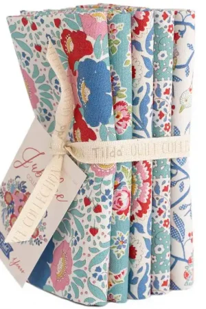 Tilda Jubilee Bundle Teal/White, 5 Fat Quarter da 50 x 55 cm turchese e bianco Spedizione Gratuita