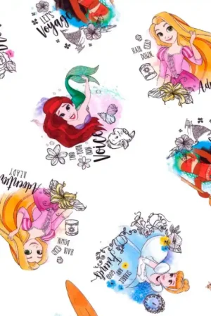 Must-Have Tessuto in cotone - Principesse Disney - Frasi