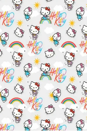 Tessuto in cotone - Hello Kitty - Arcobaleno Economico