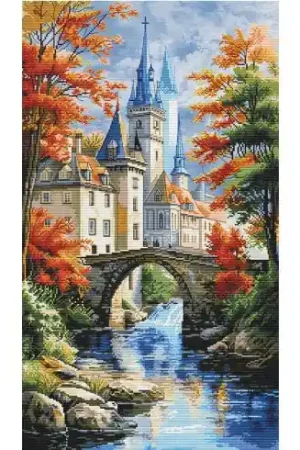 Compra Oggi Stesso kit ricamo a punto croce - Paesaggio con castello - Nova Sloboda