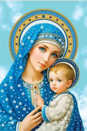 Kit di ricamo con perline - La Madonna e il Bambino Sacro - Nova Sloboda Di Tendenza
