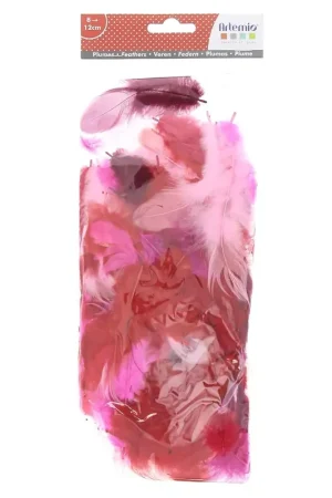 Quantità Limitata Plumes colorées 8 à 12 cm pour bijoux et déco DIY - Rouge/Rose x10gr