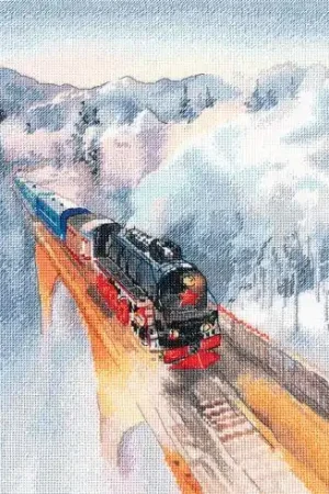 kit ricamo a punto croce - Treno retrò - Oven Reso Gratuito