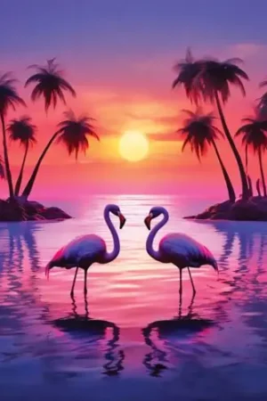 Kit ricamo diamante - Fenicottero - Wizardi Prezzo Ridotto