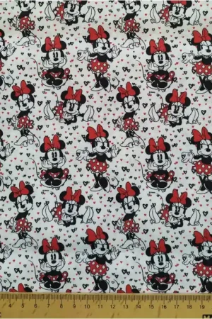 Tessuto in cotone - Minnie Mouse - Cuoricini Subito Disponibile