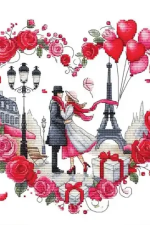 Professionale Foglio di punto croce - L'amore a Parigi - Les petites croix de Lucie
