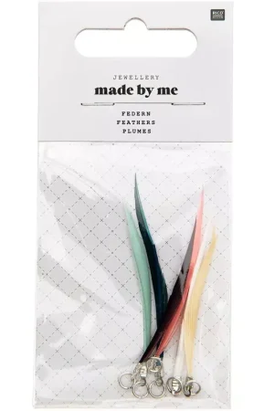 Offerta Limitata Assortiment de 6 plumes Made by me 5 cm pour la création de bijoux - Multicolore