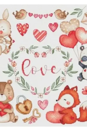 Offerta Foglio di punto croce - Love - Les petites croix de Lucie