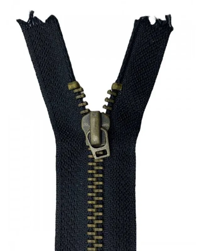 Cerniera Nera in Ottone 16 cm Fissa Saldi