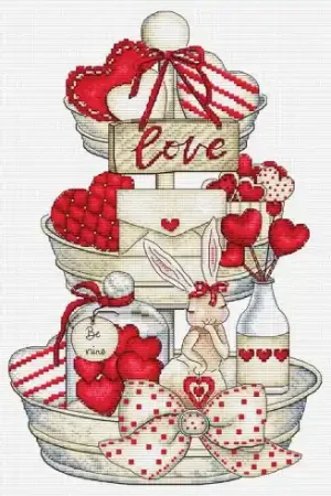 A Buon Prezzo Foglio di punto croce - L'amore su un piatto d'argento - Les petites croix de Lucie