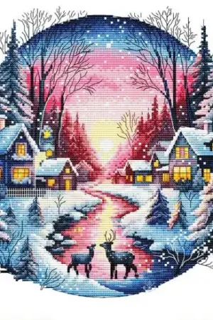 Foglio di punto croce - Dolcezza dell'inverno - Les petites croix de Lucie Prezzo Scontato