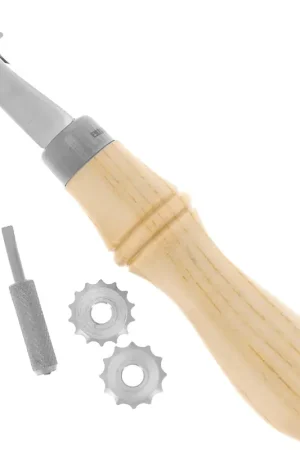 Sconto Roulette pour marquer et percer le cuir - outil avec un manche en bois x1