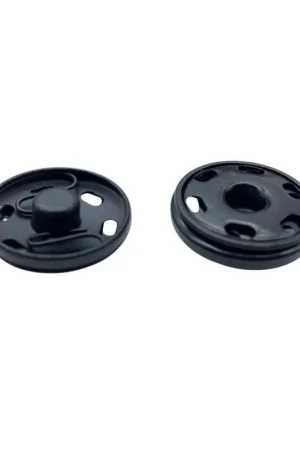 Promozione Esclusiva 2 Coppie Bottone Automatico Pressione Acciaio Nero Cucibile 2,3 Cm Lineato Mis.36