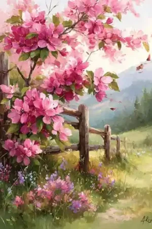 Sconto Kit ricamo diamante su telaio - Recinzione fiorita - Art City