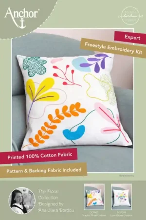 Novità Kit di ricamo cuscino - Graphic Floral - Anchor