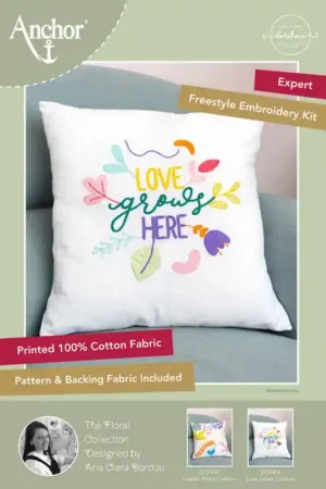 Kit di ricamo cuscino - Love Grows - Anchor Non Perdere