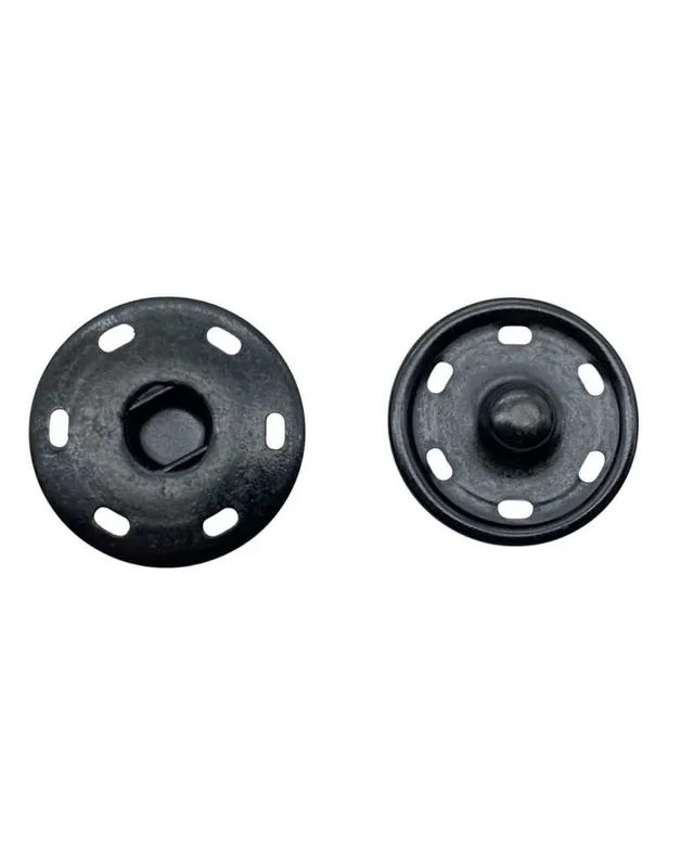 Bottone Automatico Pressione Acciaio Nero Cucibile 3 Cm Lineato Mis.48 Ultima Occasione