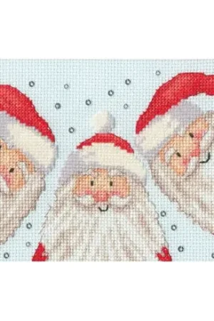 Ultima Occasione Kit bigliettini da ricamare - Selfie dei Babbi Natale - Bothy Threads