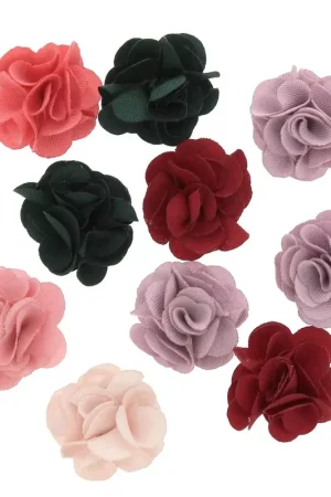 Assortiments de mini fleurs en tissu à coudre ou à coller - Multicolore x10 Esclusivo