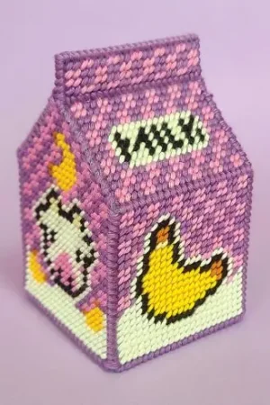 Kit supporto per ricamare - Lattina di latte alla banana - Canevas Fatal Nuova Collezione