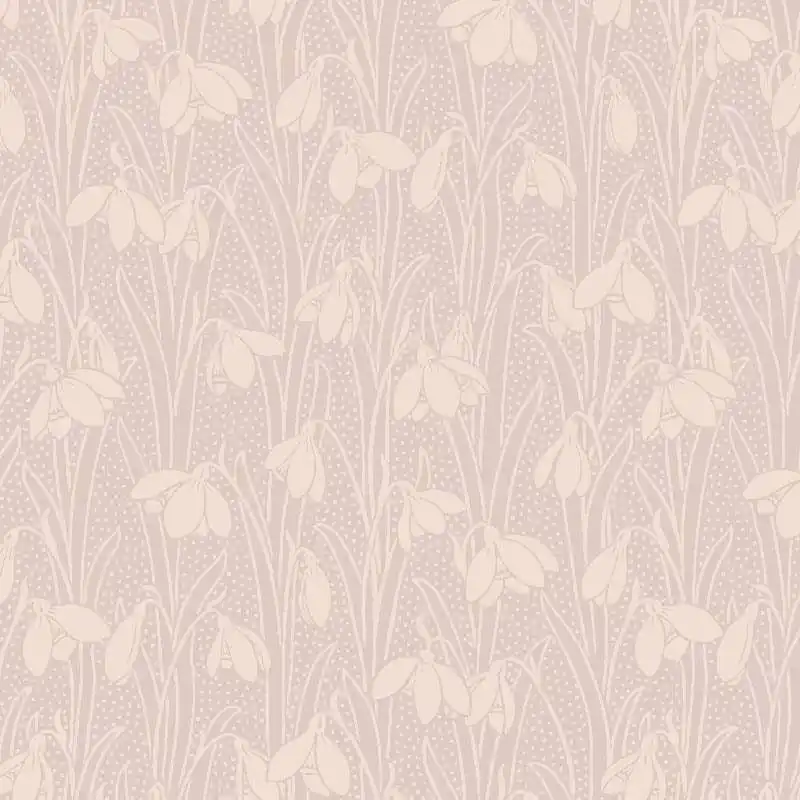 Affare Snowdrop Spot Blush Pink, Tessuto Rosa Blush con Bucaneve tono su tono - Liberty Fabrics