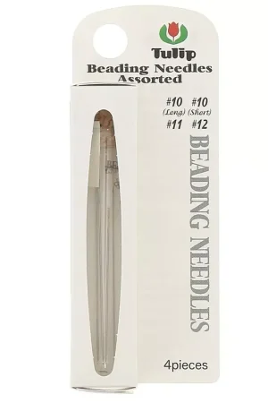 Esclusivo Assortiment de 4 aiguilles Tulip bout arrondi pour tissage de perles N°10, 11, 12