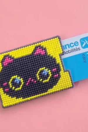 Kit porta biglietti da ricamare - Portacarte Kittens - Canevas Fatal Miglior Prezzo