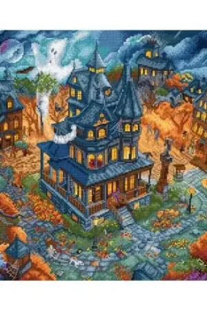 Spedizione Espresso kit ricamo a punto croce - Case infestate dai fantasmi - Letistitch