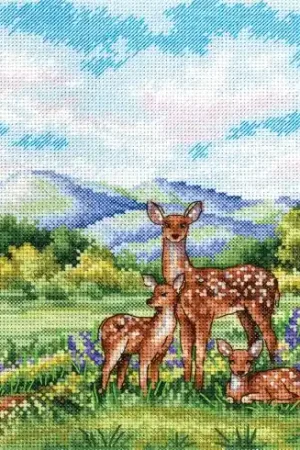 kit ricamo a punto croce - Cervo aggraziato - MP Studia Direttamente Dal Produttore
