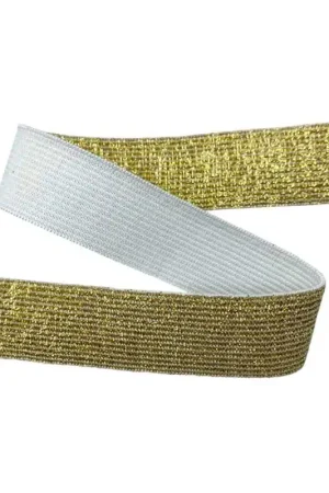 Più Venduto Passamaneria Gallone Elastico Nastro Oro Lurex Alto 2,5 Cm