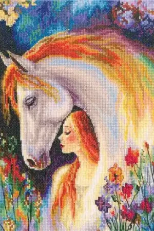 kit ricamo a punto croce - Il racconto della criniera dorata - RTO Pagamento Sicuro