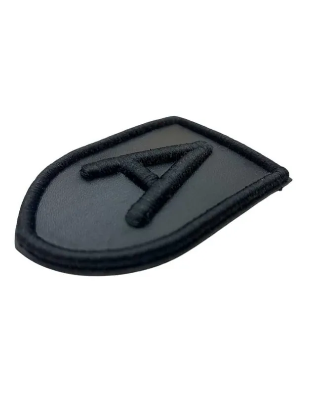 Applicazione Patch Cucibile Scudetto Nero Lettera A 5x7 Cm Must-Have