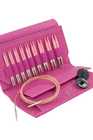 Set di Ferri Circolari Blush – Magenta Basketweave Effect - Lykke Economico