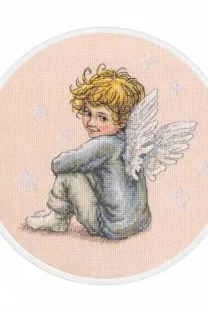 kit ricamo a punto croce - Cuscino da ricamare angelo - RTO Ultime Pezzi