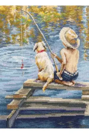 Affare kit ricamo a punto croce - andato a pesca - RTO