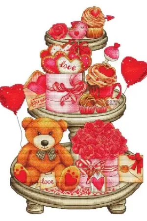 Prezzo Conveniente Foglio di punto croce - L'amore è tenero - Les petites croix de Lucie