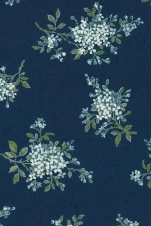 Consegna Rapida Petite Nostalgia Collection, Tessuto Navy - Robert Kaufman