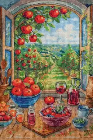 kit ricamo a punto croce - Il paradiso delle mele - Abris Art Direttamente Dal Produttore