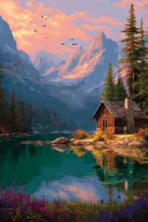 Kit ricamo diamante su telaio - casa sul lago - Art City Vendita Finale