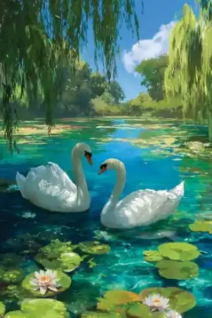 Non Perdere Kit ricamo diamante su telaio - Cigni - Art City