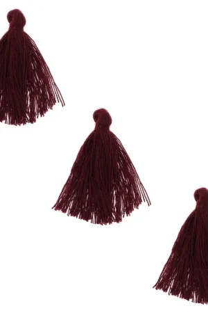 Pompons imitation coton 26-30 mm Burgundy  x10 Reso Gratuito